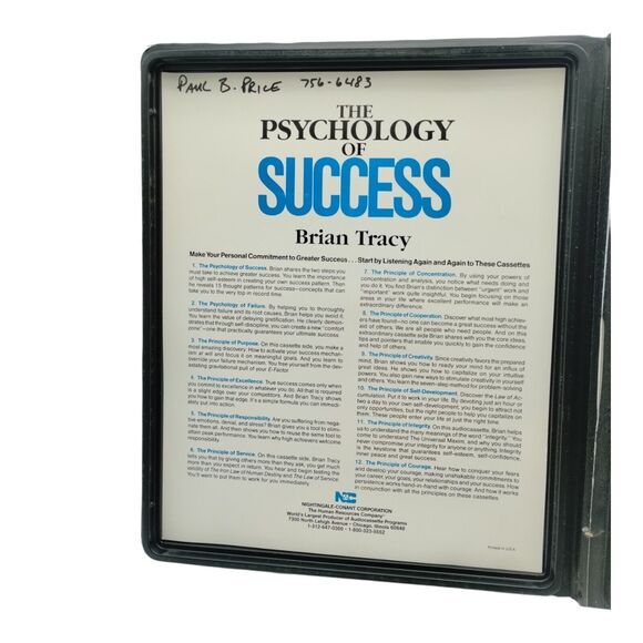 Brian Tracy The Psychology of Success 6 Cassette Tape Set Nightingale Audio - Picture 5 of 5